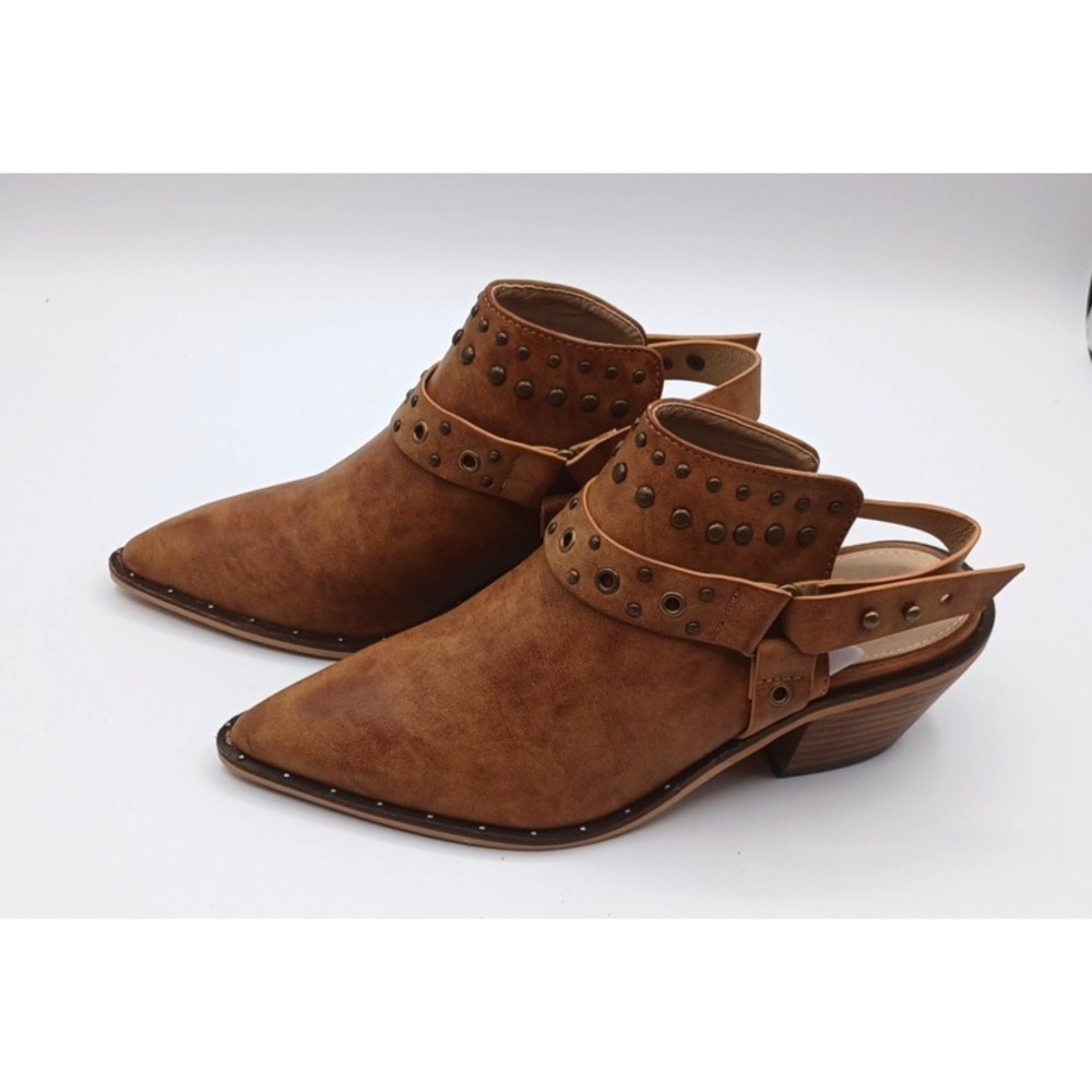 NEW! A Rider Girl Studded‎ Sling Back Western Ankle Bootie Women's Size 6